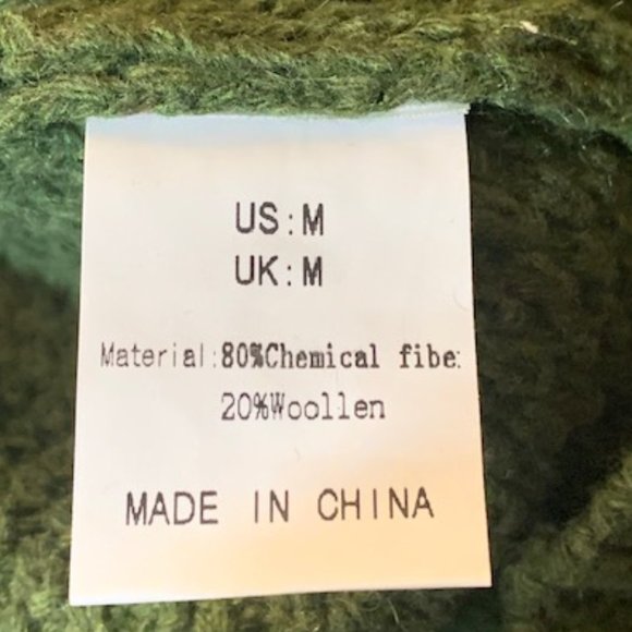 Rocorose Women's Army Green Long Sleeves Open Front Cable Knitted Cardigan M NWT - Picture 7 of 8